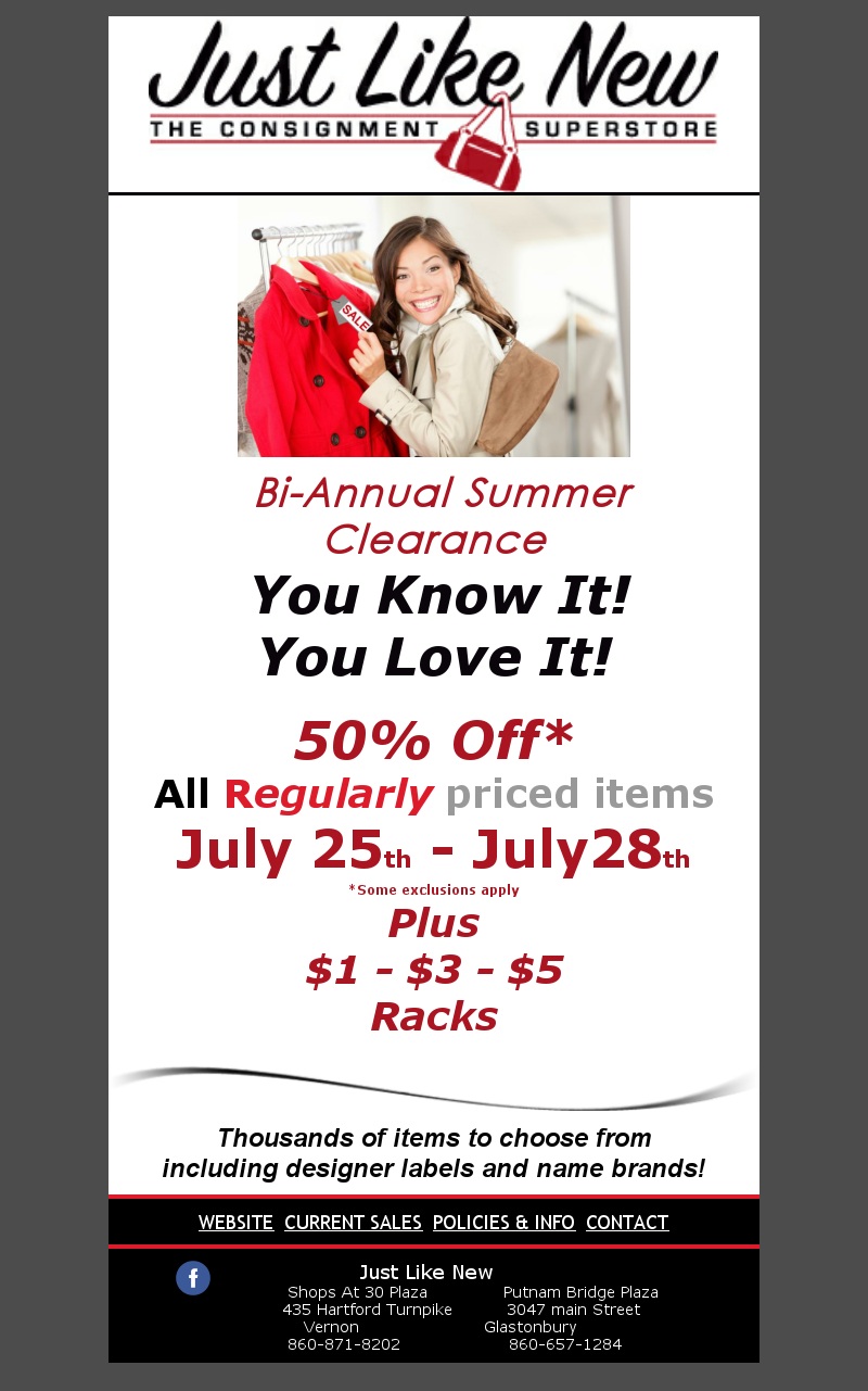 Just Like New Consignment Superstore Glastonbury & Vernon, CT